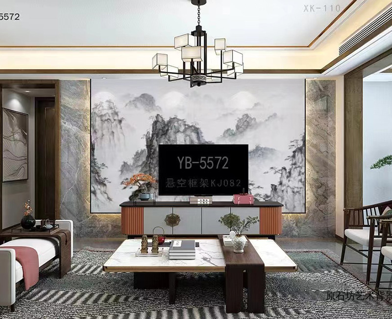 微晶石背景墻案例